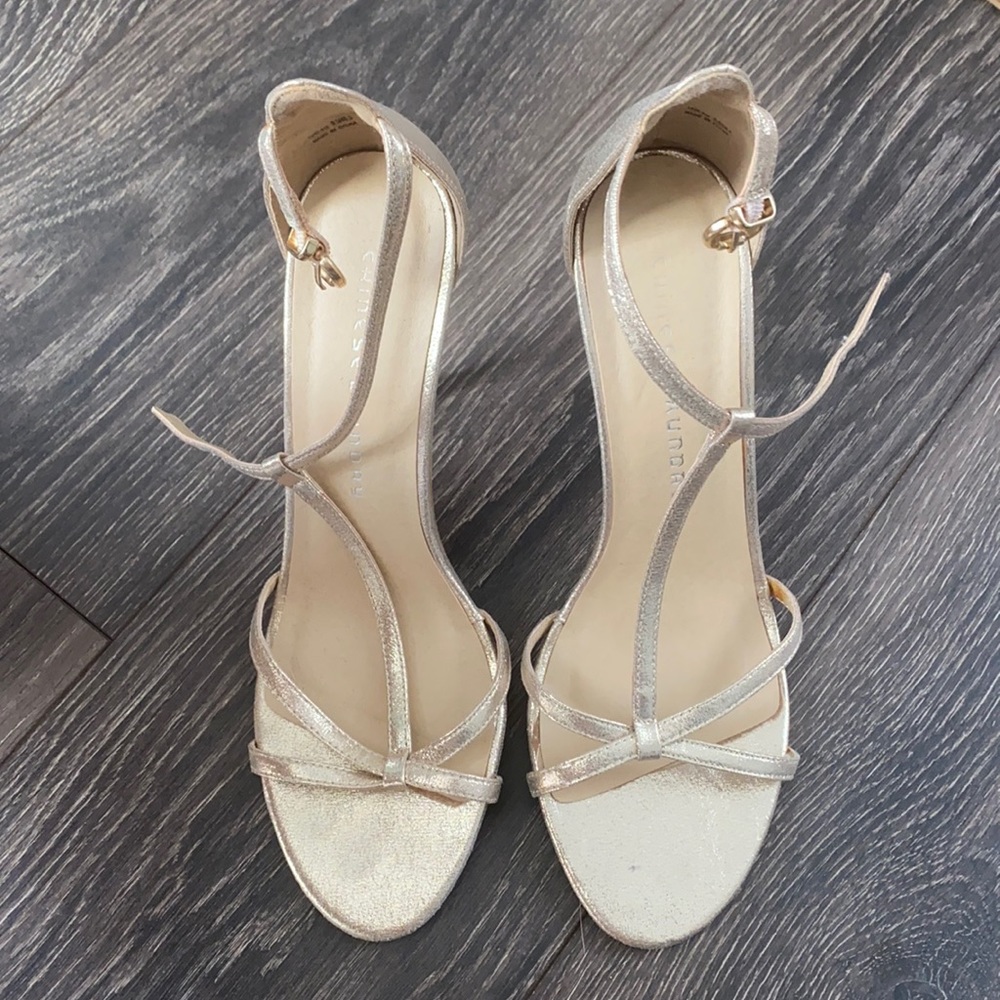 Champagne gold formal stra pot heels